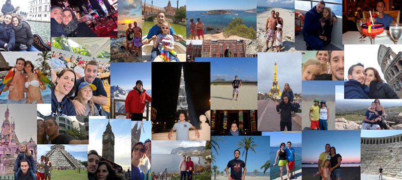 Eu em viagem, primeiro a dois, mais tarde a três